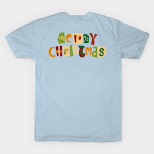 Merry Christmas Phrase with Whimsical Christmas Decorations T-Shirt